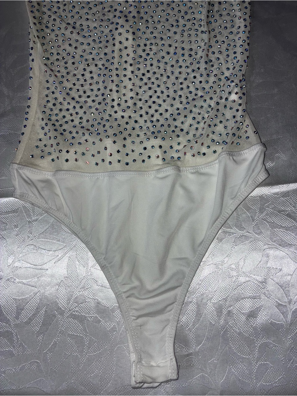Ivory Rhinestone Leotard size L - Picture 5 of 5